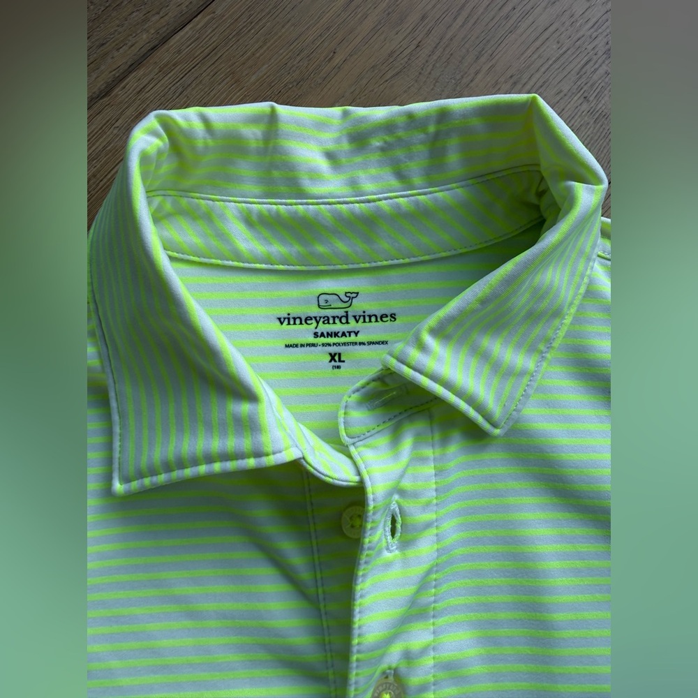 Vineyard Vines Light Green Polo Shirt, Youth XL - Picture 2 of 6